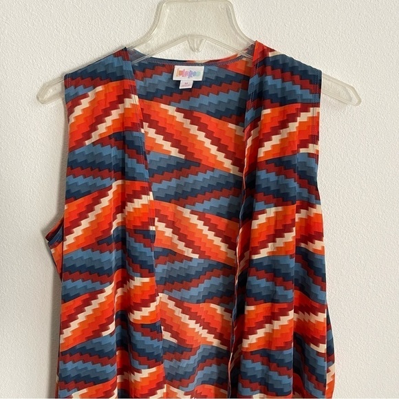 Lularoe Long Duster Kimono Orange Blue Size Medium! - Picture 4 of 7